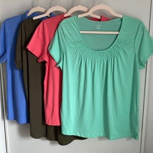Lands End Women’s Short Sleeve 4 Piece T-Shirt Collection Spring Summer Casual